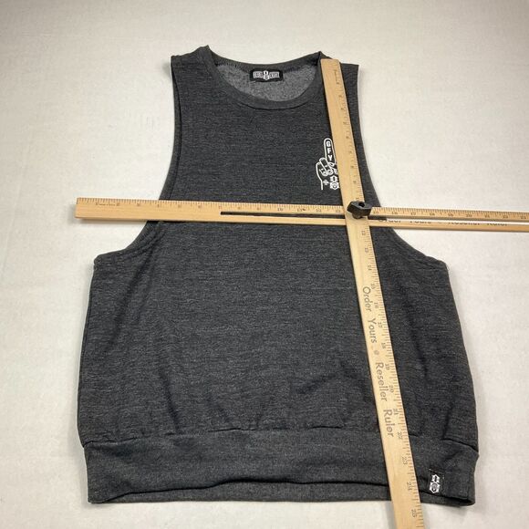 Rebel 8 GFY Womens Fleece Muscle Tank Gray Sleeveless Shirt Casual Top SMALL - Picture 5 of 10